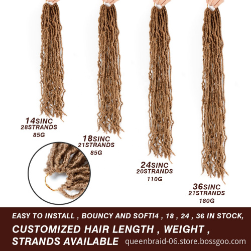 Nu Faux Locs Crochet Braids Hair Pre-looped Twist Braiding Hair Synthetic African Roots Braid Collection Extended Soft Locs Hair
